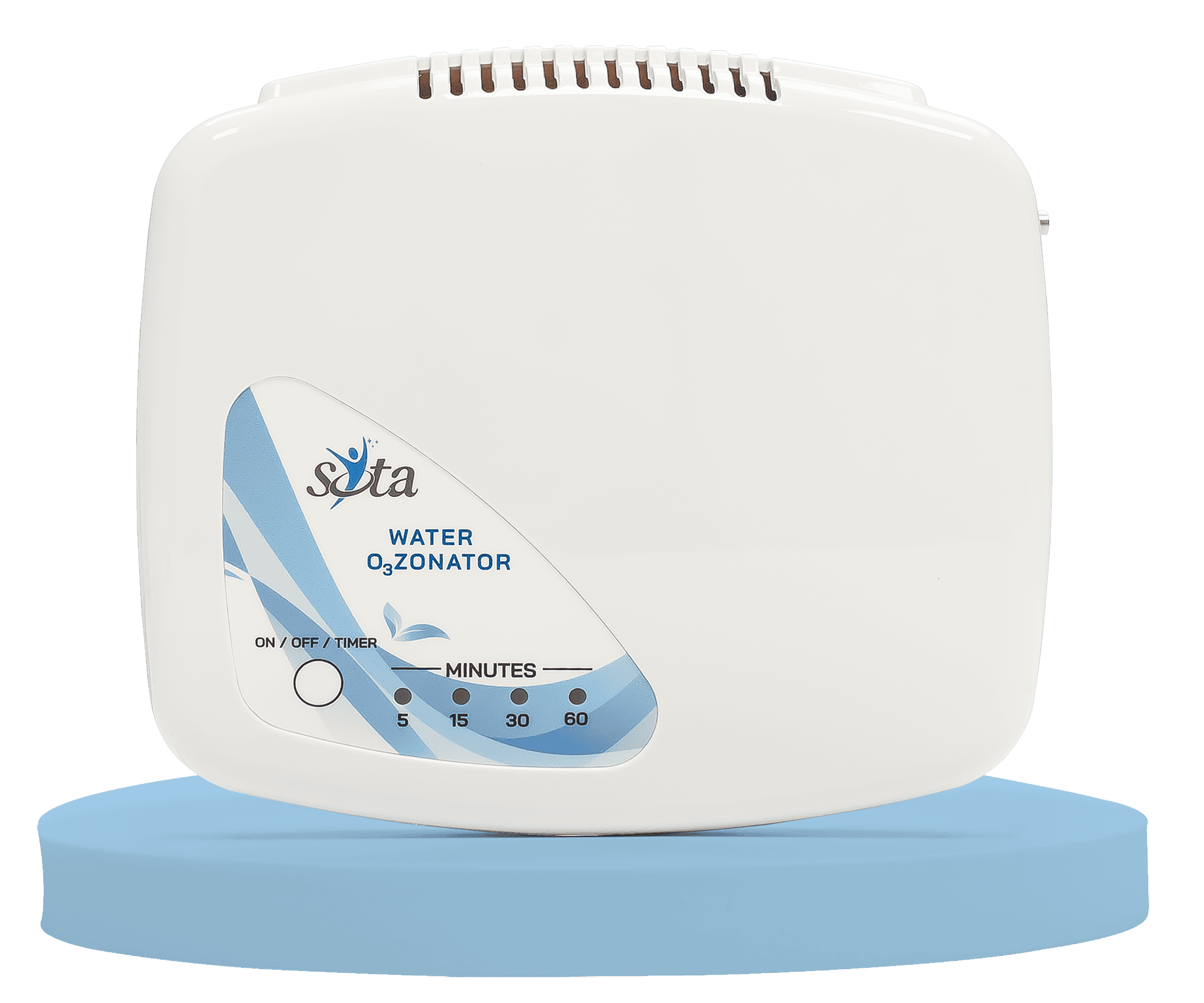 The SOTA Water Ozonator unit on a display pedestal